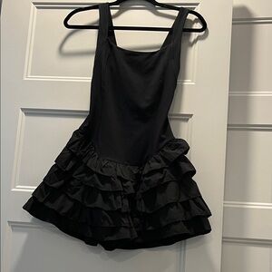 NWOT Free People size S Black Ruffled Tennis Dress